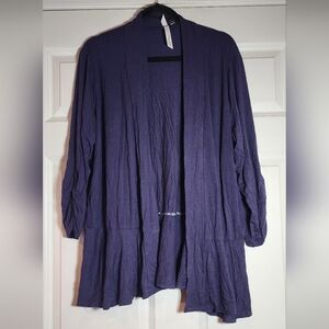 NY Collection Purple Blue Open Front Cardigan Sweater 1X